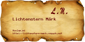 Lichtenstern Márk névjegykártya